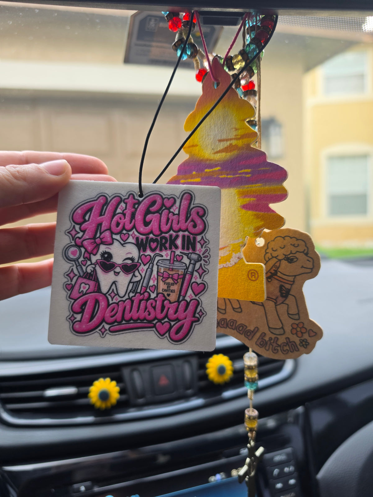 Hot Girls Work in Dentistry Air Freshner